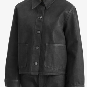 Veste en jean décontractée pour <span class=keywords><strong>femme</strong></span>, coupe ample, en tissu denim <span class=keywords><strong>noir</strong></span> brillant enduit de <span class=keywords><strong>cire</strong></span>, résistante à la décoloration, pour l'automne/hiver - Product Image 5