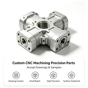 Boîtier de cavité CNC en aluminium anodisé sur mesure, connecteur de collecteur à flux croisé en laiton, service d'usinage de précision OEM, acceptation des échantillons - Product Image 1
