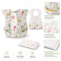 Bavoirs jetables anti-graisse pour bébé avec poche de récupération, emballés individuellement, bavoirs imperméables portables pour enfants