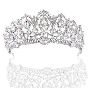 RS012欧洲贵族豪华头饰白色水晶新娘皇冠热销风格巴洛克复古婚礼发带