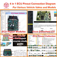 Conexión de Pinout de ECU 4 en 1 para Principiantes en Diagnóstico Automotriz: Hoja de Datos de ECU 2.0 + Módulos de Reparación de ECU + Archivo PDF de Pinouts de ECU