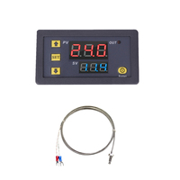 Thermostat numérique à affichage LED W3230 AC110-220V avec sonde, contrôle de la température, contrôle de la chaleur/du refroidissement