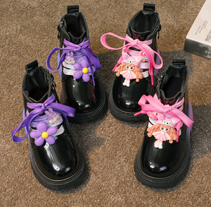 Boys' and Girls' Boots Winter and Autumn New Boot for Primary School Students Gradient Color Short Boots - Product Image 3