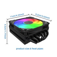 Refroidisseur de processeur Compact HP450V6 150W 92 mm avec ventilateurs PC RVB pour processeur I5 plates-formes de jeu tours de boîtiers d'ordinateur