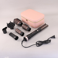 ENZO Professional 7 en 1, Rizador de Pelo Giratorio Desmontable, Peine de Aire Caliente, Plancha de Pelo, Secador de Pelo, Cepillo de Aire Caliente
