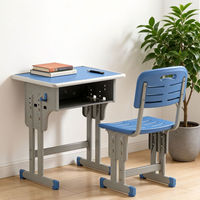 Ensemble de mobilier scolaire moderne en gros : Bureau et chaise individuels pour élèves du primaire