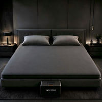 Surmatelas à deux zones, système de sommeil rafraîchissant et chauffant, gris foncé, pour lit Queen