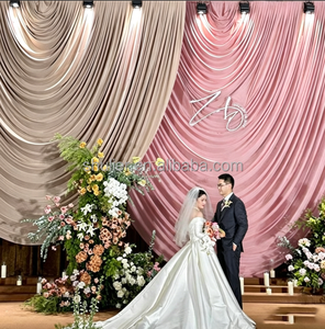 Rideaux de fond en polyester et spandex <span class=keywords><strong>bleu</strong></span> <span class=keywords><strong>marine</strong></span> pour décoration de <span class=keywords><strong>mariage</strong></span>, draperies pour événements et fêtes - Product Image 2