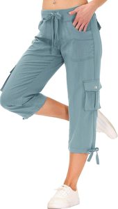 Pantaloni Capri da Donna MoFiz con Tasche Vestibilità Comoda Casual Elegante <span class=keywords><strong>Leggeri</strong></span> Stile <span class=keywords><strong>Cargo</strong></span> per Escursionismo - Product Image 2