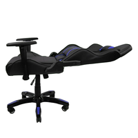 Chaise de jeu PC ergonomique OEM en cuir PU avec accoudoirs 2D, mécanisme papillon, dossier haut, coussin cervical, inclinable et pivotante