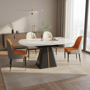 2026 New Arrivals High End Smart Convertible Rectangular to Round <b>Extendable</b> Large <b>Dining</b> <b>Table</b> for Room Furniture CT18 Selected - Product Image 6