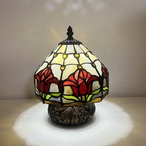 LongHuiJing Luxury Bohemian 8" Tulip Table Lamp for Reading Desk, Nightstand & Living Room - Tiffany Style Memory Lamp - Product Image 2