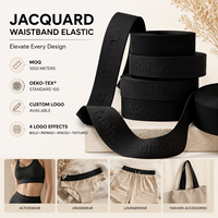 Ruban Jacquard Gaufré Effet 3D Direct Usine, Bande Élastique pour Vêtements de Sport, Ceinture Douce pour la Peau, Polyester/Nylon OEKO-TEX 5cm