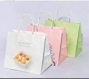Custom Wholesale Cute Cartoon Senior Children <b>Gift</b> <b>Bag</b> Kraft Paper Tote Packaging <b>Bags</b> With Colorful Handle - Product Image 2