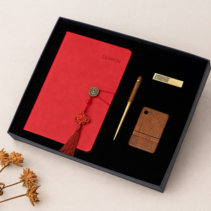 Set de Cuaderno de Cuero PU con Soporte <span class=keywords><strong>para</strong></span> Bolígrafo de Madera y Marcador Metálico, Ideal <span class=keywords><strong>para</strong></span> Regalos de Bancos y Seguros - Product Image 5