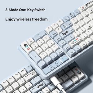 Clavier mécanique sans fil Bluetooth triple mode, connexion filaire à axe soudé, pour utilisation au bureau, dans les jeux électroniques et sur ordinateur - Product Image 3