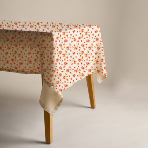 Printed Rectangular <strong>Tablecloth</strong> With Floral Pattern Custom Flowers Texture Woven for Dining Room Kitchen Use - Product Image 1