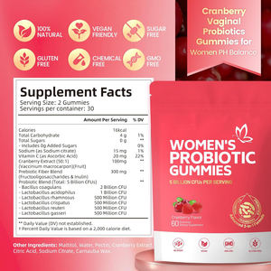 Gomitas Probióticas <span class=keywords><strong>para</strong></span> Mujeres con Arándano Rojo <span class=keywords><strong>para</strong></span> Apoyar la Salud Femenina y el Equilibrio del pH de las Fosas Vaginales, 60 Porciones Listas <span class=keywords><strong>para</strong></span> Consumir - Product Image 2