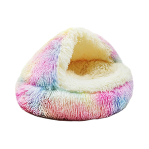 Katzen bett Runde Plüsch Fluffy Hooded Cat <span class=keywords><strong>Bed</strong></span> <span class=keywords><strong>Cave</strong></span>, Gemütlich für Indoor-Katzen oder kleine Hunde betten, wasserdichter Boden wasch bar - Product Image 4
