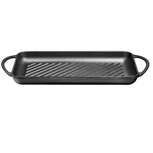 Plaque de cuisson en fonte pré-culottée antiadhésive à double poignée pour grillades en camping en plein air - Product Image 5