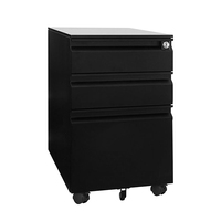 Armoire de classement mobile en acier verrouillable OEM ODM |   Armoire de rangement de bureau pliable à 3 tiroirs, durable et avec revêtement en poudre