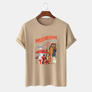 T-shirts décontractés pour hommes, coupe régulière, en coton épais, style hip-hop, personnalisables, grandes tailles, anti-rétrécissement, OEM - Product Image 2