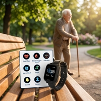Montre GPS 4G en gros pour personnes âgées, détection de chute, SOS, suivi de santé, bracelet de surveillance pour personnes atteintes de démence