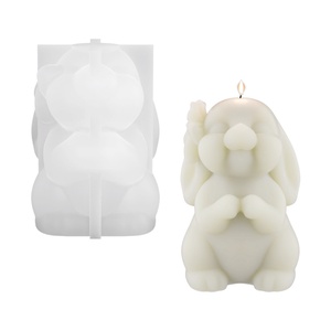 DIY <b>Easter</b> Upward-Looking Rabbit Scented Candle Silicone Mold, Candle Plaster <b>Ornament</b> Mold, Soap Mold - Product Image 5