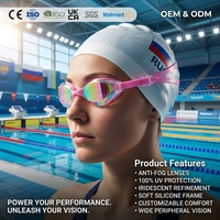 Lunettes de natation de course certifiées OEM, double face, anti-buée, anti-UV, étanches, écologiques, certifiées CE, avec logo personnalisé