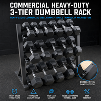 Support de rangement pour haltères à 3 niveaux, robuste, en acier, avec largeur réglable, pour salle de sport à domicile