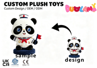 Peluche Panda Marin Blanc et Noir, Adorable Ours en Peluche en Uniforme avec Petit Drapeau, Cadeau Surprise Quotidien pour Amis
