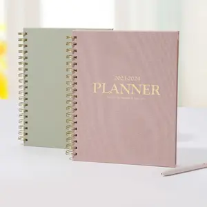 Custom Printing Customizable 2023 2024 Hardcover A5 Spiral Paper Diary Journal Fitness Agenda Planner Notebook