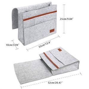 Hot Selling Large Capacity Felt Bedside Storage Bag for for Organizing <b>Table</b> Pad Magazine Books Phone Chargers Cable - Product Image 3