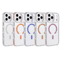 Nouvelle coque de protection magnétique antichoc en acrylique avec cadre en TPU et strass pour filles, compatible iPhone 17 Pro Max