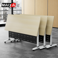 Table de formation pliante moderne et minimaliste, bureau d'école et de bureau mobile, longue table de réunion rabattable, combinaison libre, rangement intégré