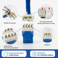 Netzwerk UTP Werkzeugfreier RJ45 8P8C Cat6 Keystone-Anschluss mit vergoldeter T568B Verdrahtung, 100% getestet, Buchse, PC-Material