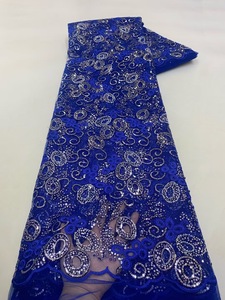 NI.AI nuovo stile annulla la sequenza ricamata tessuto materiale di abbigliamento tessuto con perline in pizzo tessuto con perle - Product Image 2