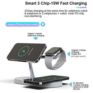 T268 Caricatore Wireless Magnetico 5 in 1 per <span class=keywords><strong>iPhone</strong></span>/<span class=keywords><strong>Apple</strong></span> Watch/AirPods - Bianco - Product Image 5