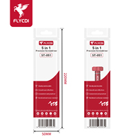 Jeu de tournevis de haute précision FLYCDI 5 en 1, boîte de bricolage, embout magnétique antidérapant, manche en alliage d'aluminium, outil de démontage pour mobile