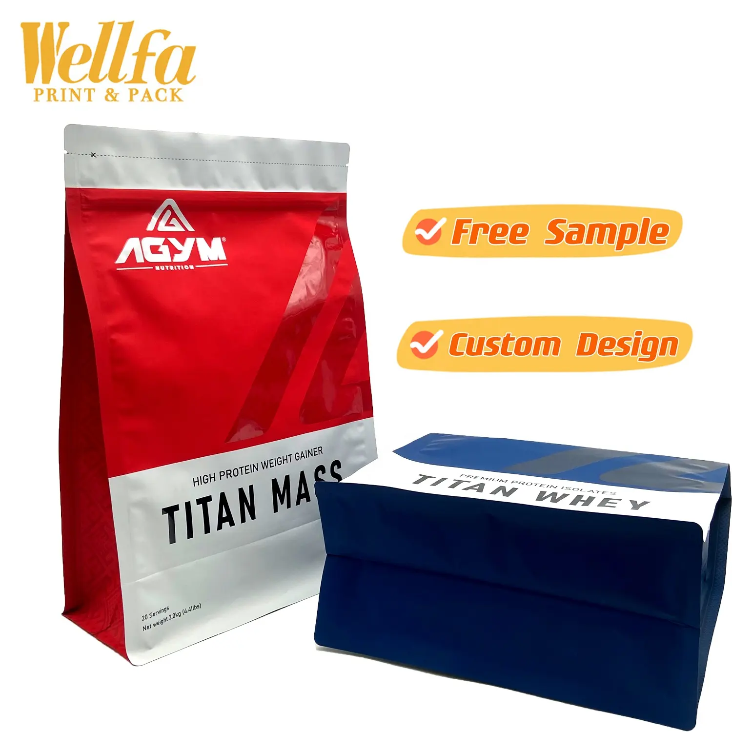 Bolsas de plástico con estampado personalizado, bolsa de embalaje de 100g, 500g, 1kg, 5kg, resellable, para café, leche en polvo, Mylar