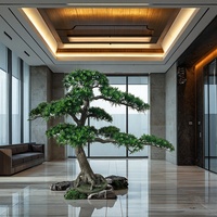OH ARTS Arbre artificiel en pin réaliste fait main, en plastique et fibre de verre, grand arbre vert d'intérieur pour restaurant