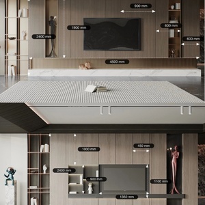 Customizable Dimensions Modular Built-in <b>TV</b> <b>Wall</b> <b>Unit</b> Cabinet-Eco-Friendly Durable Wood Living Room Furniture - Product Image 4