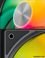 Ventilador de caja ARGB upHere de 120 mm, ventilador PWM RGB para PC, ventilador RGB direccionable, ventilador silencioso de alto flujo de aire, ventilador PWM de 4 pines