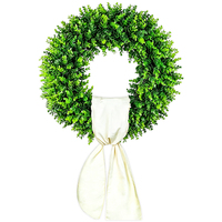 Guirlande de verdure artificielle en buis de haute qualité pour décoration de Noël, porte d'entrée, ferme, maison, mariage, remise de diplôme, décoration murale