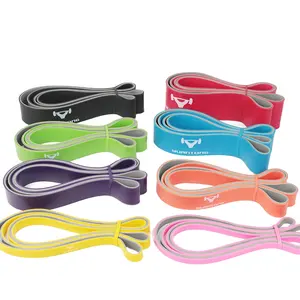 2080mm custom Two-color latex pull up resistance bands