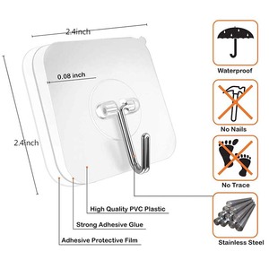 Ganci <span class=keywords><strong>Adesivi</strong></span> Trasparenti Impermeabili Extra Forti Senza Cuciture per Porte e Pareti - Vendita all'Ingrosso - Product Image 2