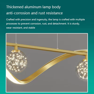 Lustre LED Nordique Moderne, Suspension Créative à Boule de Verre pour Îlot de Cuisine, Salle à Manger, Café, Bar, Déco Luminaire Suspendu Doré - Product Image 3