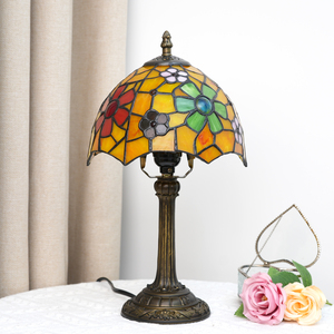 Tiffany Châu Âu đèn bàn Hoa vườn đèn tay sơn thủy tinh trang trí phòng khách 8 inch Đèn bàn Tiffany - Product Image 3