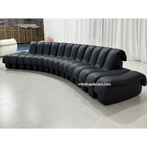 Meubles de salon multi-usages pour intérieur, en cuir compressé noir, modèle moderne 01 - Product Image 4