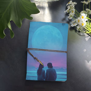 Cuaderno A6 hecho a mano, cierre <span class=keywords><strong>de</strong></span> corbata Vintage, 160 páginas, gran regalo para asistentes a reuniones <span class=keywords><strong>de</strong></span> estrategia corporativa con <span class=keywords><strong>pareja</strong></span> Moon Sea - Product Image 1